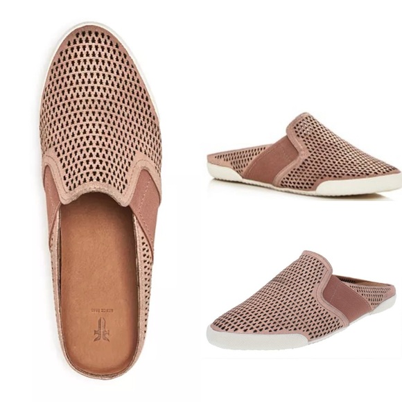 FRYE ⭐️ Melanie Gore rose gold perforated mule - Picture 1 of 11